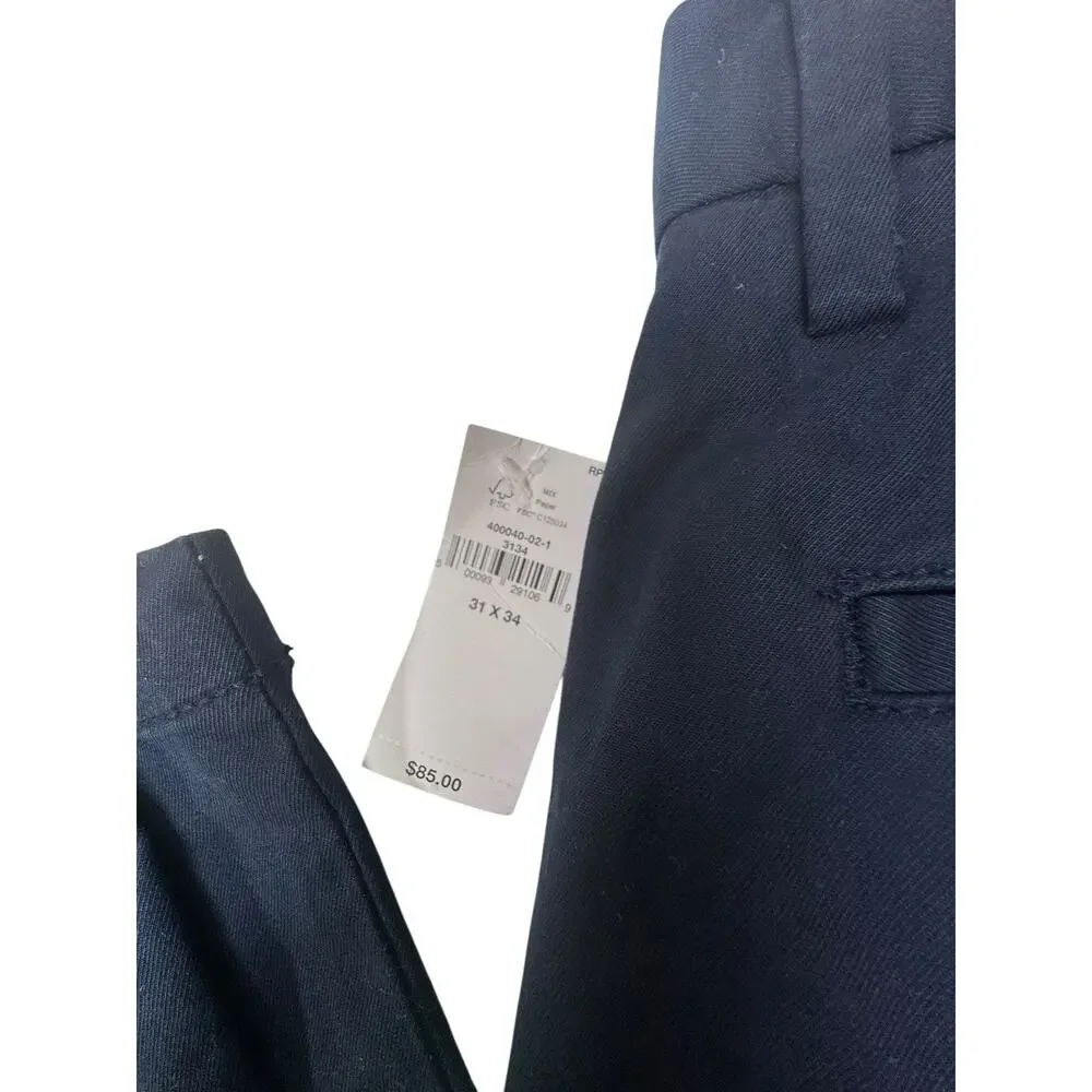 Banana Republic Chino Pants 31x34 Skinny Fit Navy Stretch NWT Men‎